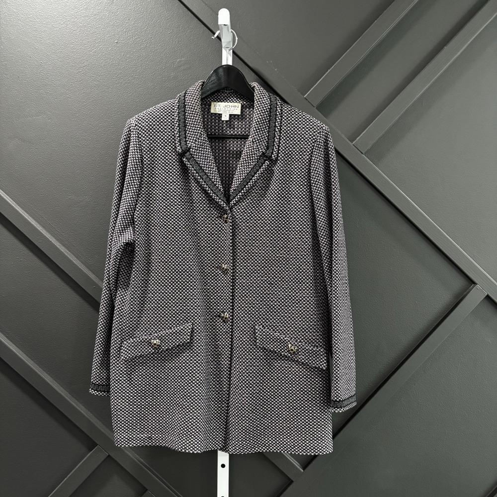 St. John Collection by Marie Gray Women's Size 16 Purple Black Santana Knit